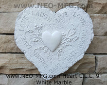 Load image into Gallery viewer, HEART Live Laugh Love wall sculpture statue plaque www.Neo-Mfg.com 9&quot; n18
