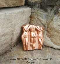 Load image into Gallery viewer, 3 Graces wall sculpture fragment plaque Greek Hellenistic masterpiece 3&quot; mini
