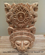 Load image into Gallery viewer, History Aztec Maya Artifact mask Sun Stone &amp; Serpents Sculpture Statue 10" Tall www.Neo-Mfg.com
