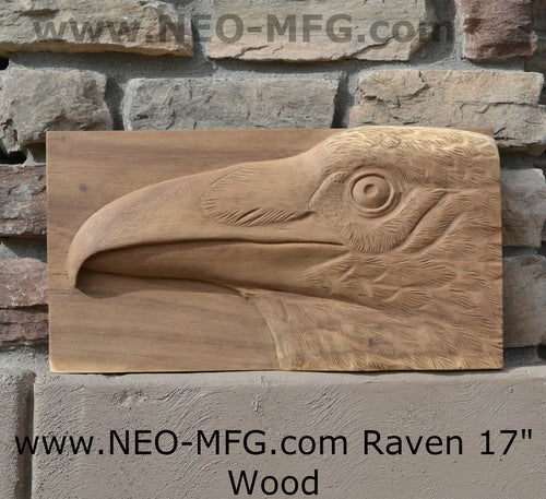 Animal Raven bird Sculptural wall relief nature carving tile plaque www.Neo-Mfg.com 17