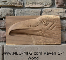 Load image into Gallery viewer, Animal Raven bird Sculptural wall relief nature carving tile plaque www.Neo-Mfg.com 17"
