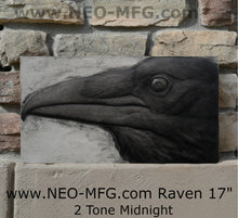 Load image into Gallery viewer, Animal Raven bird Sculptural wall relief nature carving tile plaque www.Neo-Mfg.com 17"
