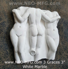 Load image into Gallery viewer, 3 Graces wall sculpture fragment plaque Greek Hellenistic masterpiece 3&quot; mini
