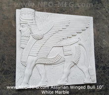 Load image into Gallery viewer, Historical Assyrian Lamassu winged Bull wall Sculpture www.Neo-Mfg.com 10&quot; Mesopotamia
