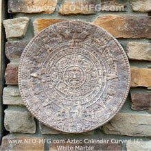 Load image into Gallery viewer, History MAYAN AZTEC CALENDAR Sculptural wall relief plaque 16" curved www.Neo-Mfg.com
