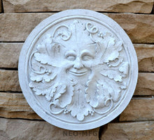 Load image into Gallery viewer, Nature Seasons Greenman sculpture wall plaque 12&quot; www.Neo-Mfg.com PAIR

