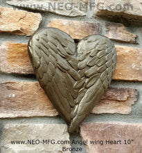 Load image into Gallery viewer, Angel Wings HEART wall sculpture statue plaque Neo-Mfg 10" n16
