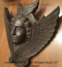 Load image into Gallery viewer, Angel Wings bust wall sculpture statue plaque www.Neo-Mfg.com 13"
