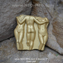 Load image into Gallery viewer, 3 Graces wall sculpture fragment plaque Greek Hellenistic masterpiece 3&quot; mini

