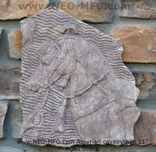 Load image into Gallery viewer, Assyrian cavalryman horse Sculpture Statue Relief wall fragment www.Neo-mfg.com 13&quot; 1*
