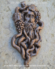 Load image into Gallery viewer, Nature Garden Greenman Grape Harvest Sculptural wall relief bust Neo-Mfg 17&quot;
