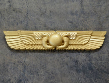 Load image into Gallery viewer, History Egyptian Ur Uatchti Winged Sun Disk Pediment hieroglyph Sculptural wall art relief www.Neo-Mfg.com 20&quot;
