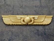 Load image into Gallery viewer, History Egyptian Ur Uatchti Winged Sun Disk Pediment hieroglyph Sculptural wall relief www.Neo-Mfg.com 20"
