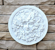 Load image into Gallery viewer, Nature Seasons Greenman sculpture wall plaque 12" www.Neo-Mfg.com PAIR

