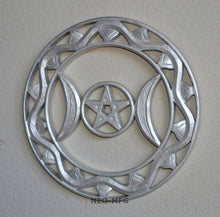 Load image into Gallery viewer, Celestial Triple Moon Pentacle Wall Sculpture Statue 12" Tall Neo-Mfg
