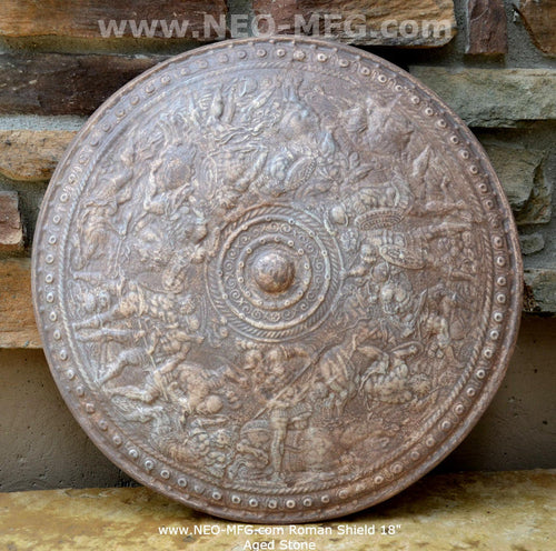 Roman Greek Battle shield Sculptural Wall relief www.Neo-Mfg.com 18.5