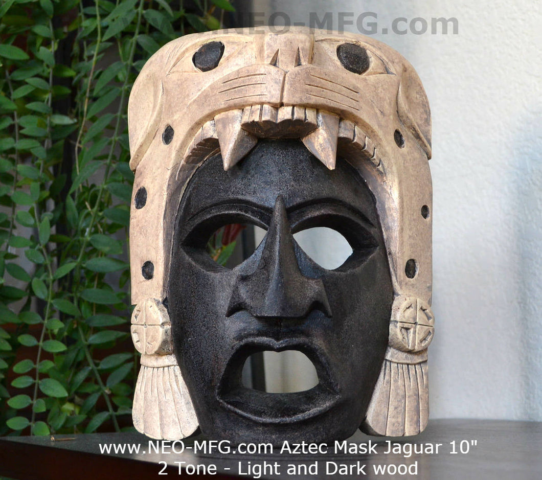 History Aztec Maya Artifact Warrior mask Jaguar Sculpture Statue 10
