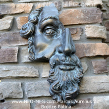 Load image into Gallery viewer, Marcus Aurelius Antoninus Augustus 3D Portrait Face Wall Plaque Sculpture Fragment 22&quot; Museum Quality www.Neo-Mfg.com
