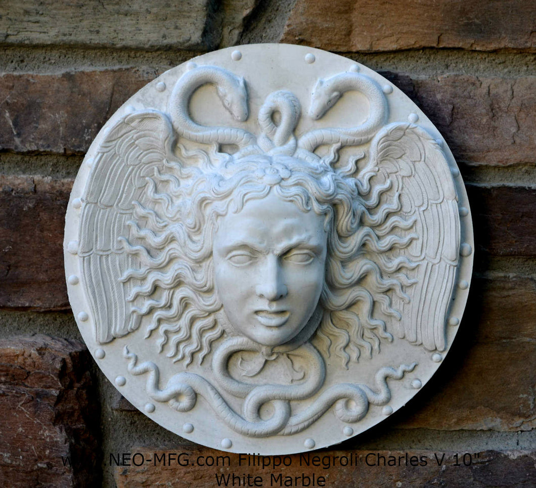 History Medusa Filippo Negroli Charles V shield design Artifact Carved Sculpture Statue 10