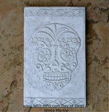 Load image into Gallery viewer, Aztec Mexican Day of the Dead Sugar skull Dia de los Muertos Sculptural wall relief plaque www.Neo-Mfg.com 6" k29
