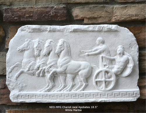 Roman Greek Chariot race apobates Artifact Carved Sculpture Statue www.Neo-Mfg.com 18.5