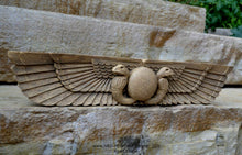 Load image into Gallery viewer, History Egyptian Ur Uatchti Winged Sun Disk Pediment hieroglyph Sculptural wall relief www.Neo-Mfg.com 20"
