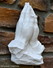 Load image into Gallery viewer, Religious Praying Hands Father Sculpture Statue Pray Neo-Mfg Life Size White 9&quot; home decor wall plaque
