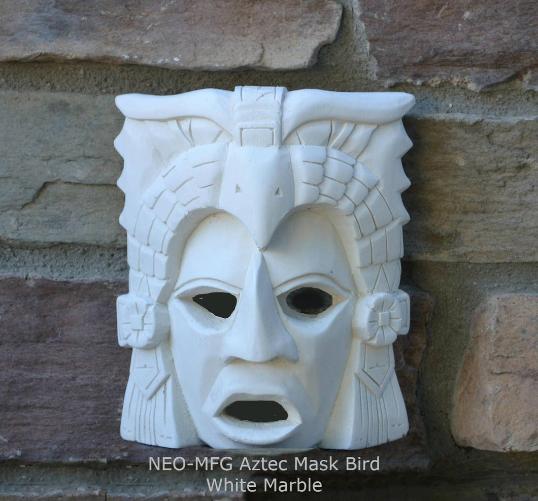 History Aztec Maya Artifact Warrior mask Raven bird Sculpture Statue 8