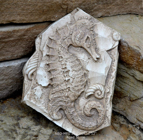 Sea Horse Wall Plaque Sculpture Statue 12
