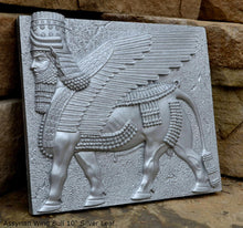 Load image into Gallery viewer, Historical Assyrian Lamassu winged Bull wall Sculpture www.Neo-Mfg.com 10&quot; Mesopotamia
