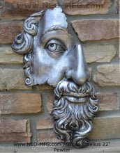 Load image into Gallery viewer, Marcus Aurelius Antoninus Augustus 3D Portrait Face Wall Plaque Sculpture Fragment 22&quot; Museum Quality www.Neo-Mfg.com
