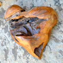 Load image into Gallery viewer, Solid Aged wood Heart wall home decor sculpture 14" x 12" www.NEO-MFG.com - 1 of a kind - Love
