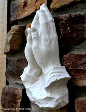 Load image into Gallery viewer, Religious Praying Hands Father Sculpture Statue Pray Neo-Mfg Life Size White 9" home decor wall plaque
