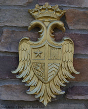 Load image into Gallery viewer, Decor Coat of Arms 2 Eagle wall plaque sign 14&quot; www.Neo-Mfg.com home garden decor art medieval
