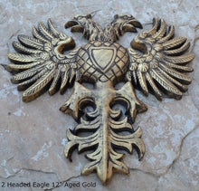 Load image into Gallery viewer, Phoenix double headed Eagle Coat of Arms sculpture wall frieze 12&quot; www.Neo-Mfg.com
