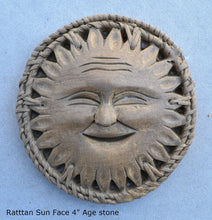 Load image into Gallery viewer, Celestial Sun Rattan Face Pendant Sculpture Wall plaque art decor www.NEO-MFG.com 4"
