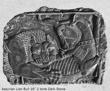 Load image into Gallery viewer, Assyrian Lion and Bull Ox Sculpture Statue Relief wall fragment Persepolis www.Neo-mfg.com 16"
