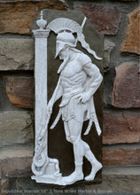 Load image into Gallery viewer, Roman Greek Hellenistic Sepulchral Warrior Stone Carving Sculpture Wall Frieze 5th cen BC 16&quot; tall www.Neo-Mfg.com

