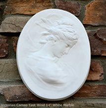 Load image into Gallery viewer, Victorian Cameo silhouette East wind Sculpture wall Plaque Bas relief 14&quot; www.Neo-Mfg.com right face c10
