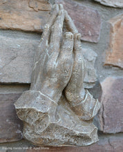 Load image into Gallery viewer, Religious Praying Hands Father Sculpture Statue Pray Neo-Mfg Life Size White 9" home decor wall plaque
