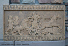 Load image into Gallery viewer, Assyrian Ashurnasirpal II hunting lions Carving sculpture wall plaque 27&quot; www.Neo-Mfg.com
