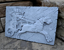 Load image into Gallery viewer, Historical Assyrian warriors Chariot Royal hunt wall art Sculpture www.Neo-Mfg.com 13" a10
