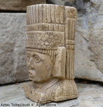 Load image into Gallery viewer, History Toltec warrior Bust Mesoamerican MAYAN AZTEC Sculptural wall relief plaque 4" www.Neo-Mfg.com
