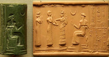 Load image into Gallery viewer, Historical Assyrian Sumerian Ur-Nammu Governor Cylinder Seal wall Sculpture www.Neo-Mfg.com Mesopotamia 2pc set
