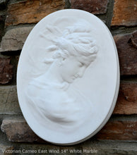 Load image into Gallery viewer, Victorian Cameo silhouette East wind Sculpture wall Plaque Bas relief 14" www.Neo-Mfg.com right face c10
