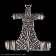 Load image into Gallery viewer, Celtic Thor Hammer Mjolnir wall sculpture statue plaque www.Neo-Mfg.com 12" p14
