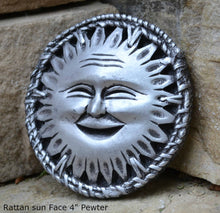 Load image into Gallery viewer, Celestial Sun Rattan Face Pendant Sculpture Wall plaque art decor www.NEO-MFG.com 4"

