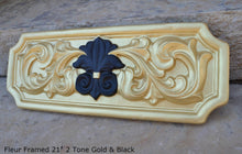 Load image into Gallery viewer, Decor FLEUR De Lis Framed Tuscan wall art plaque 21" Neo-Mfg

