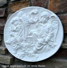 Load image into Gallery viewer, Cherub Angel 3 Graces wall sculpture plaque 18&quot; Neo-mfg
