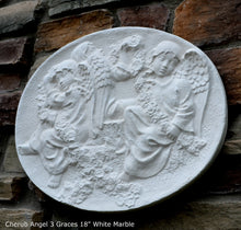 Load image into Gallery viewer, Cherub Angel 3 Graces wall sculpture plaque 18" Neo-mfg

